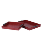 Set of 2 Oxblood Trays