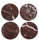 Set of 4 Red Marble Coasters