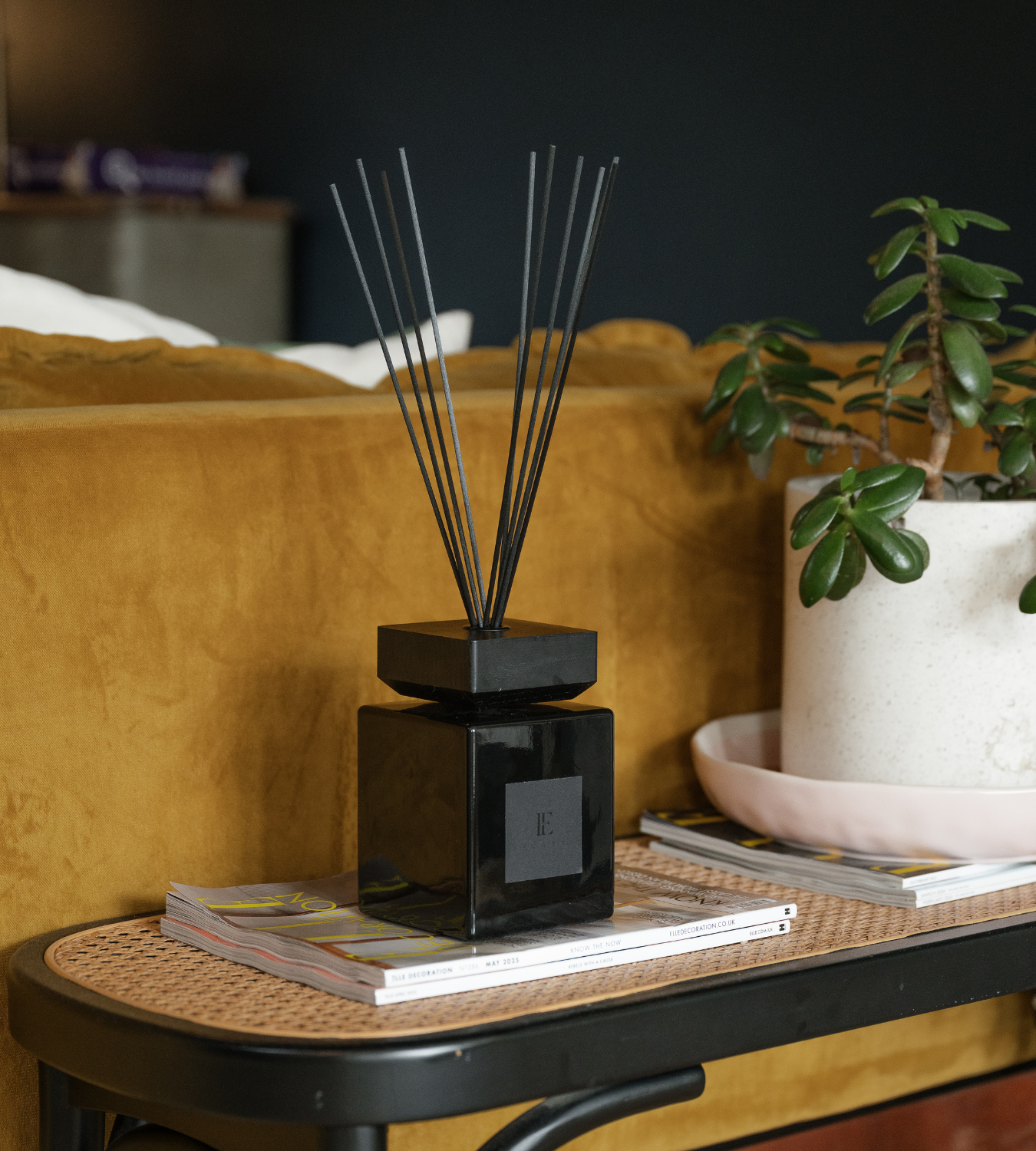 Evara Fresh Fig Solid Black Reed Diffuser Set - 1000ml