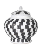 Checker Ceramic Lidded Jar