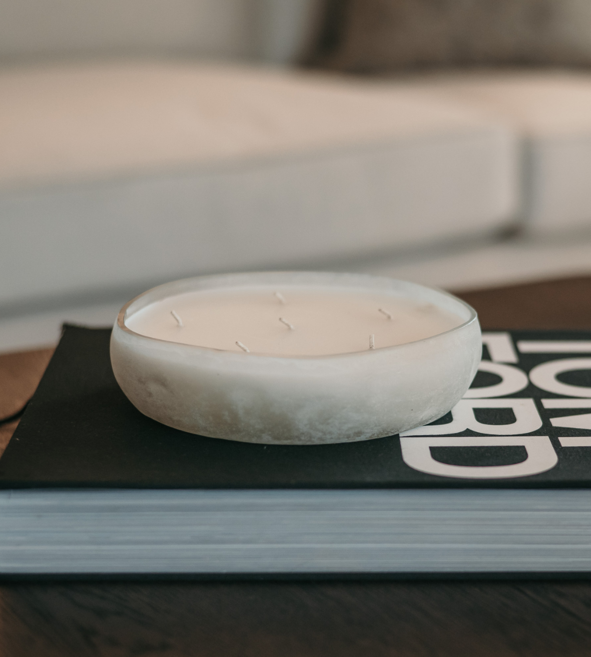 White Glass 6-Wick Sea Salt Candle