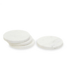 Set of 4 White Marble Round Coasters