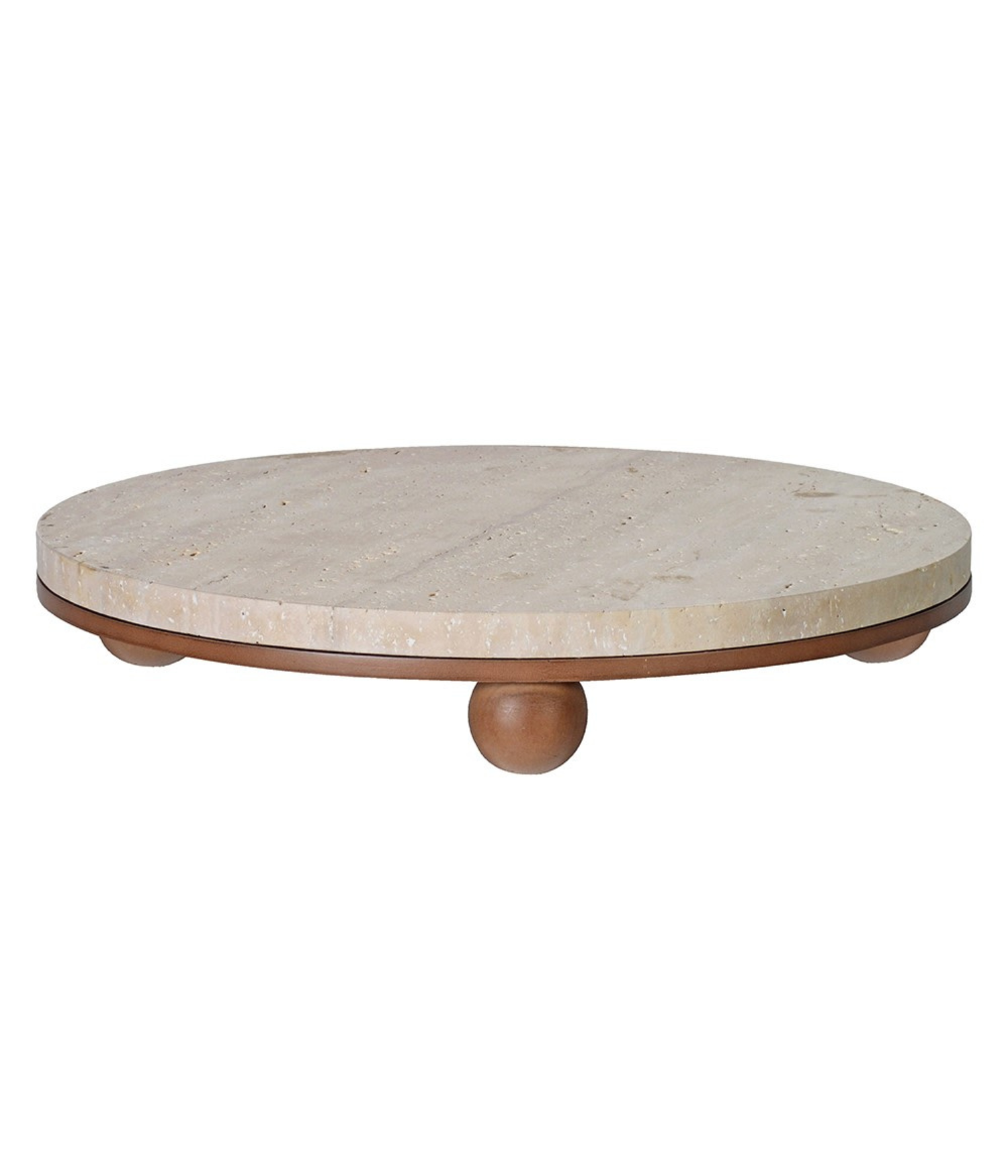 Terrazzo Travertine Tray with Ball Feet