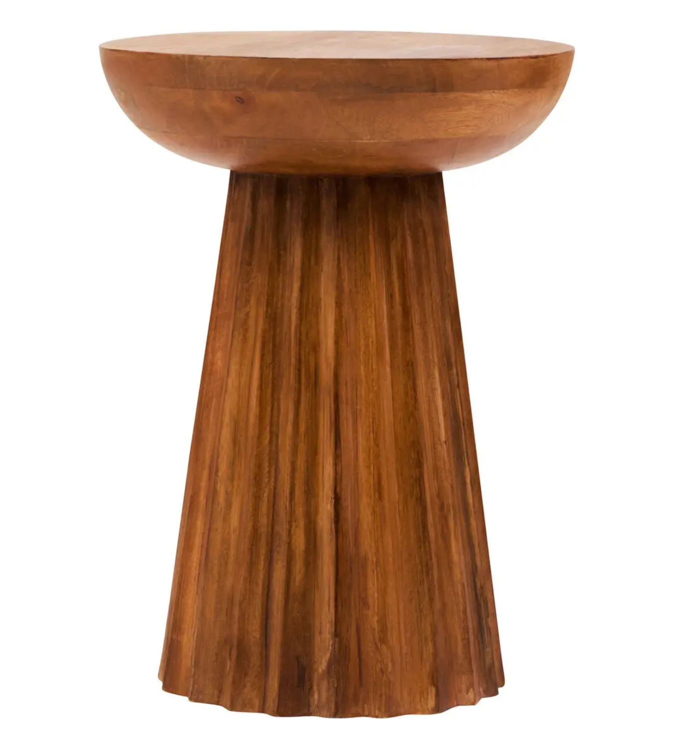 Natural Mango Wood Carved Ridge Side Table