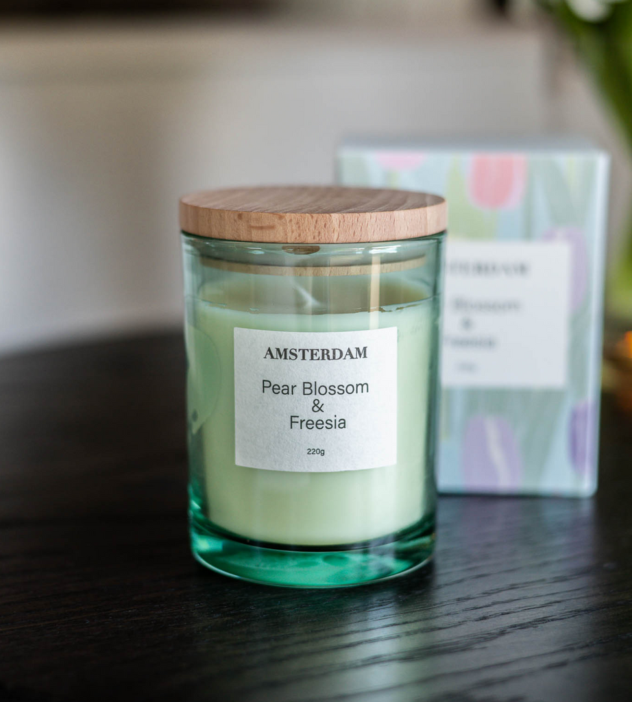 Amsterdam Pear Blossom & Freesia Scented Lidded Gift Boxed Candle