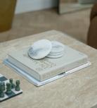 Set of 4 White Marble Round Coasters