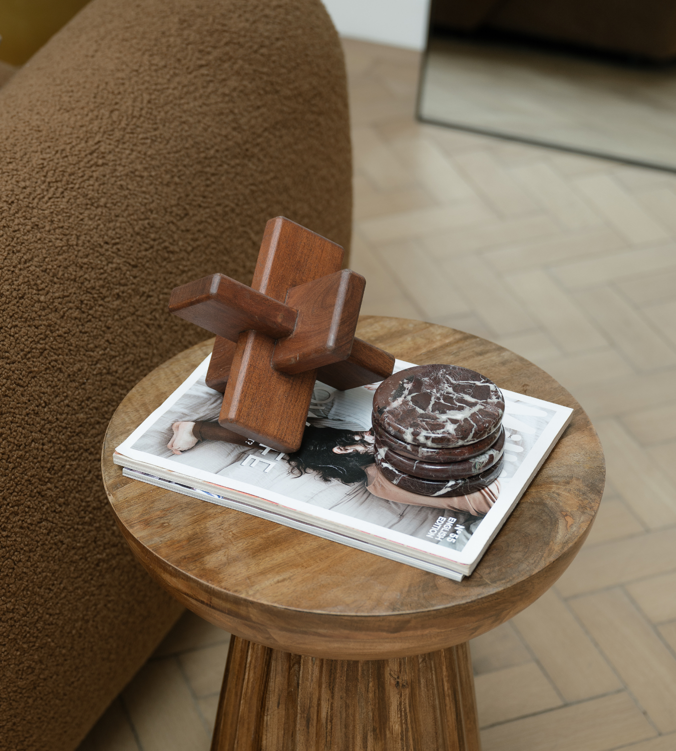 Milo Brown Wood Sculpture