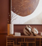 Travertine Ribbed Vase