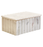 Isla Rectangular White Fluted Marble Box