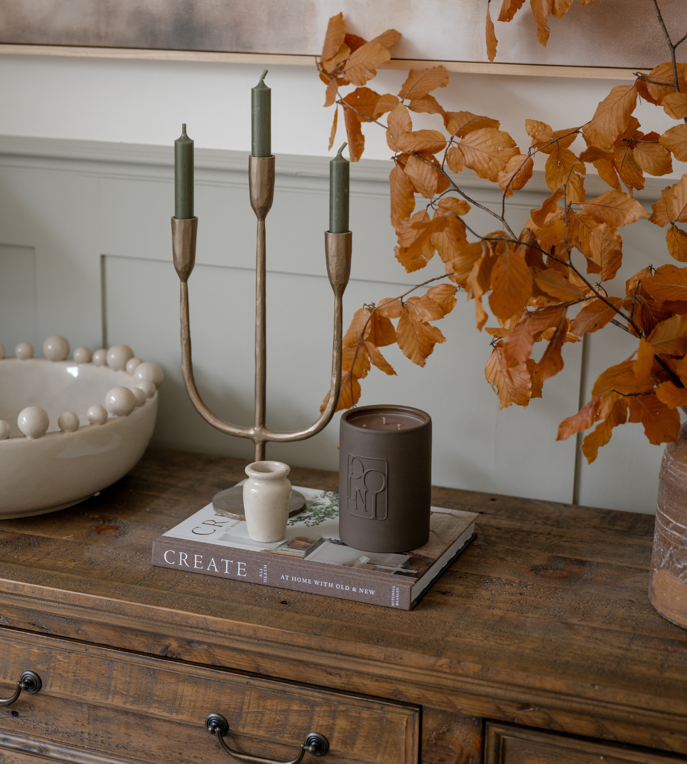 Dolni Large Brown Ceramic 600g Tobacco & Oud Candle