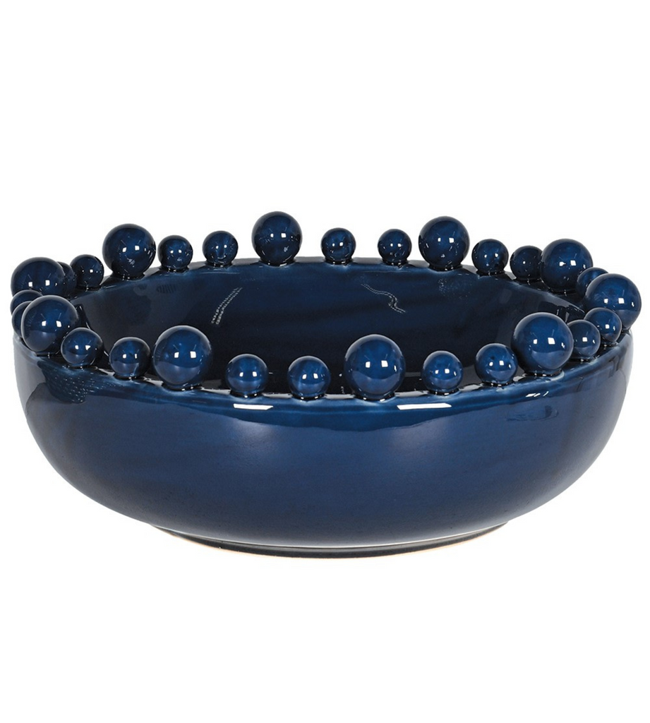 Dark Blue Bobble Edged Bowl