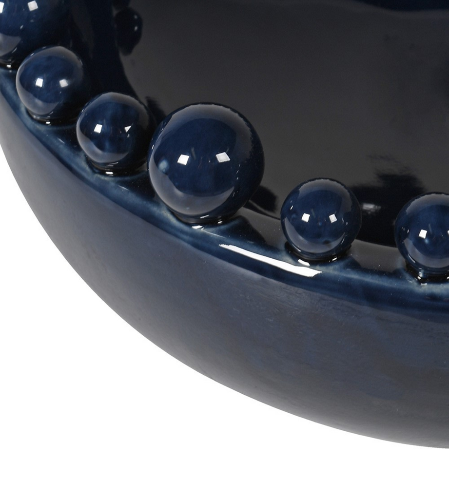 Dark Blue Bobble Edged Bowl