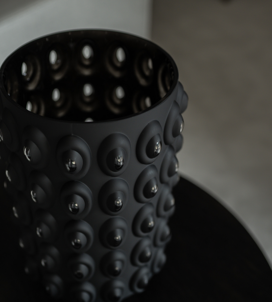 Black Bobble Glass Vase