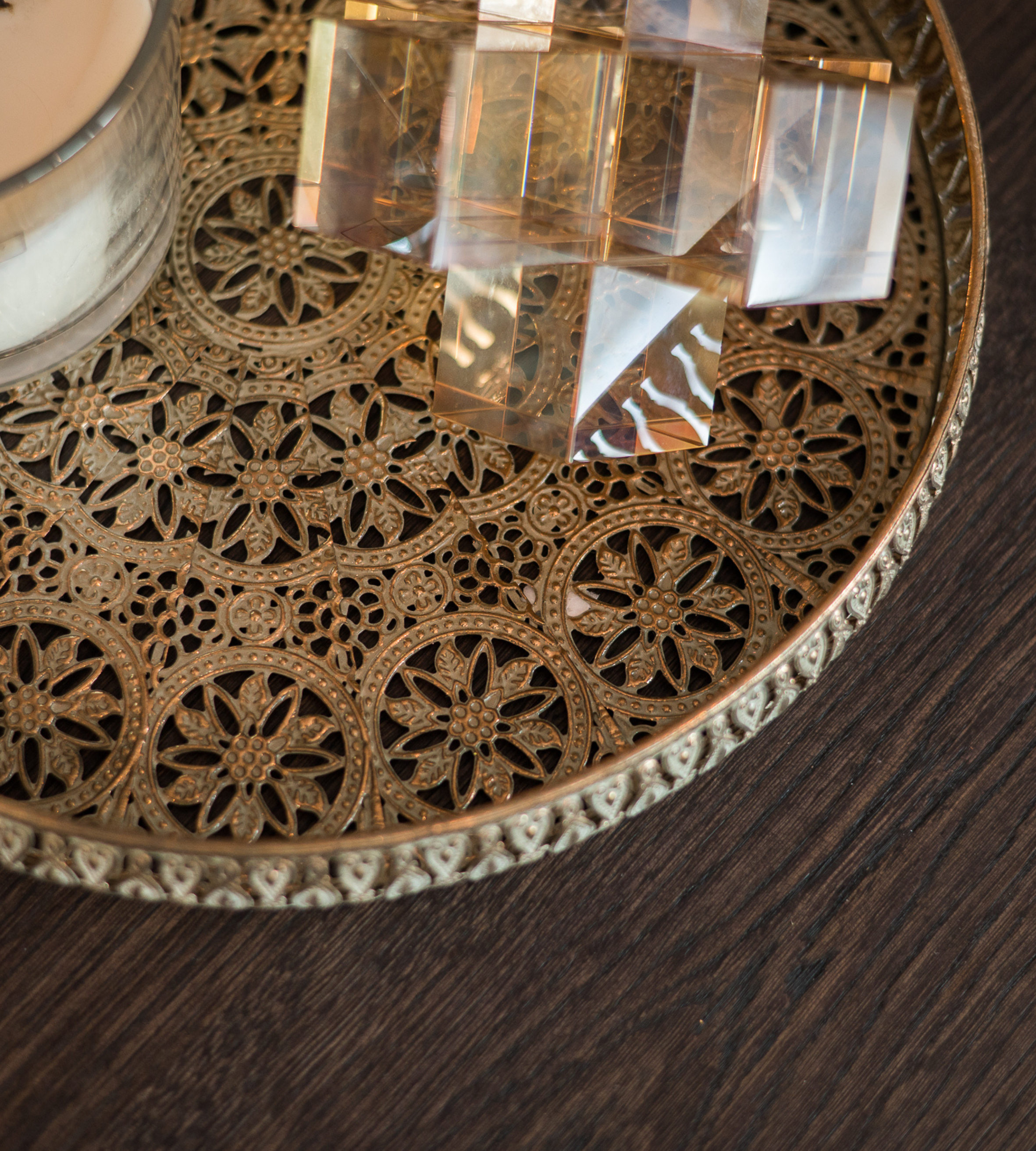 Large Round Filigree Tray