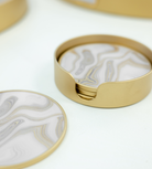 Set of 4 Gold Swirl Coasters