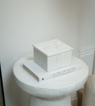 Isla Square White Fluted Marble Box