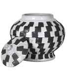 Checker Ceramic Lidded Jar