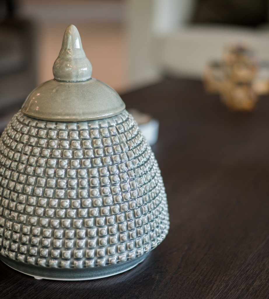 Grey Domed Ceramic Bobble Jar