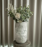 Tall Distressed Stone Vase