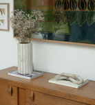 Travertine Ribbed Vase