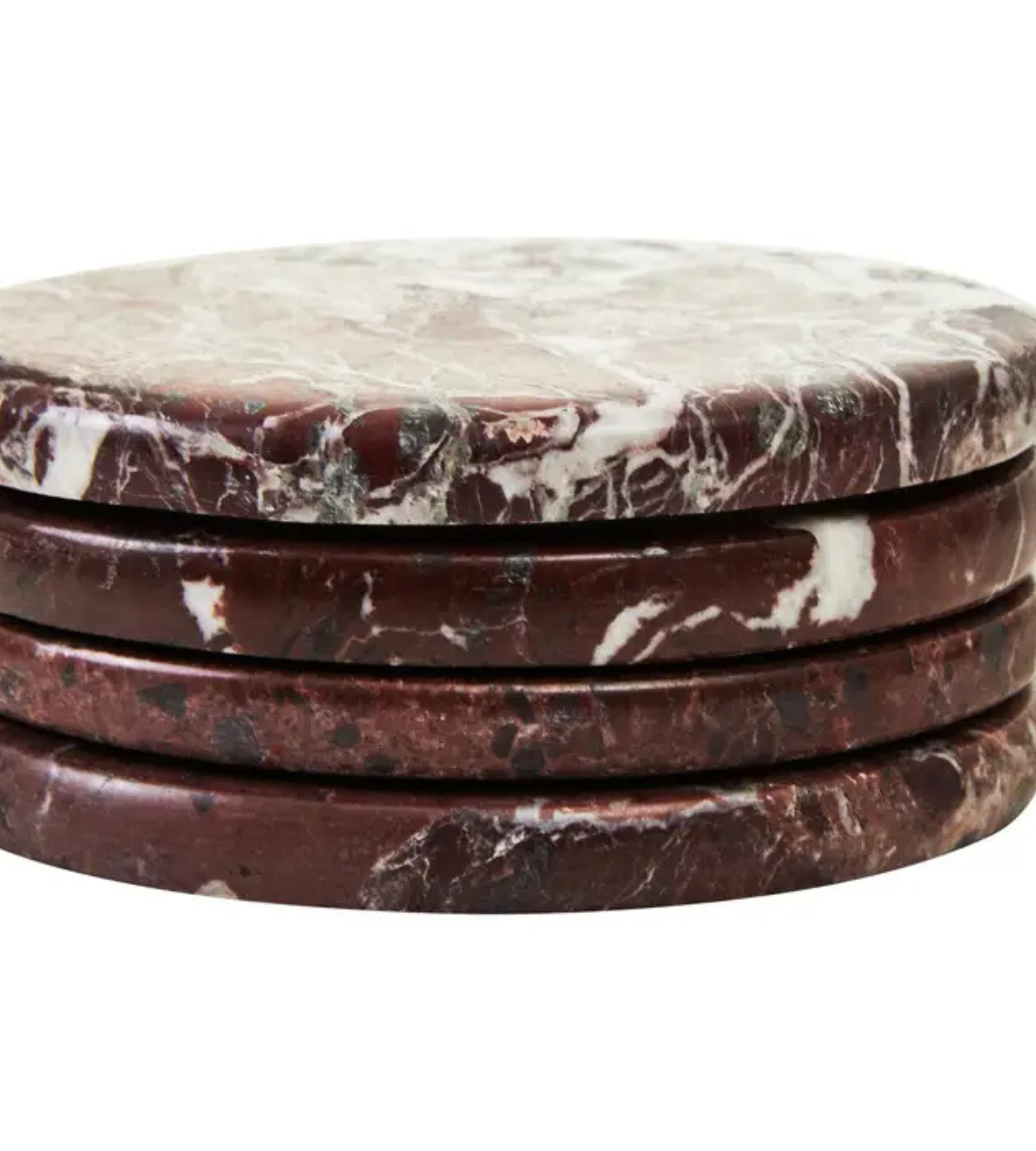 Set of 4 Red Marble Coasters