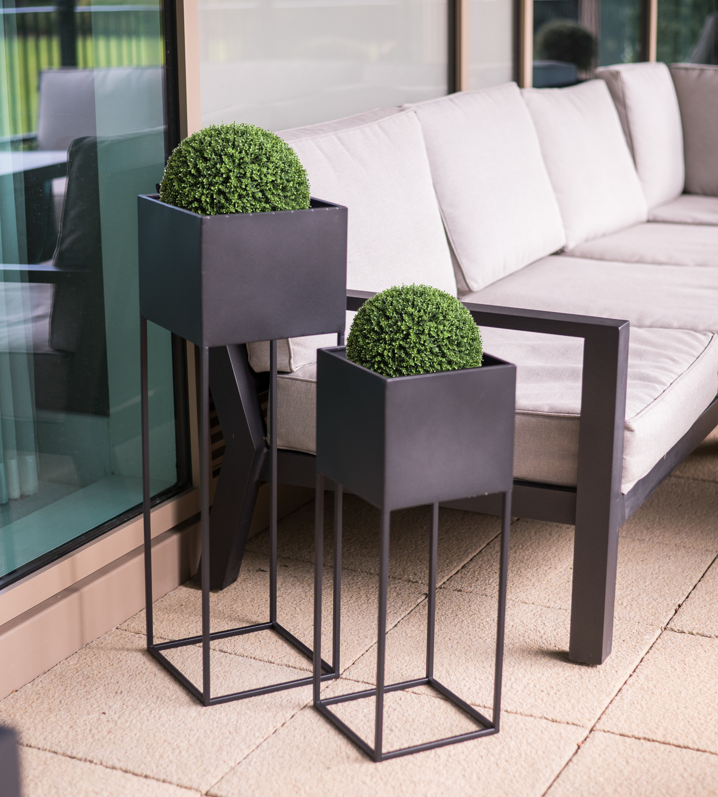 Set of 2 Square Planters On Stands