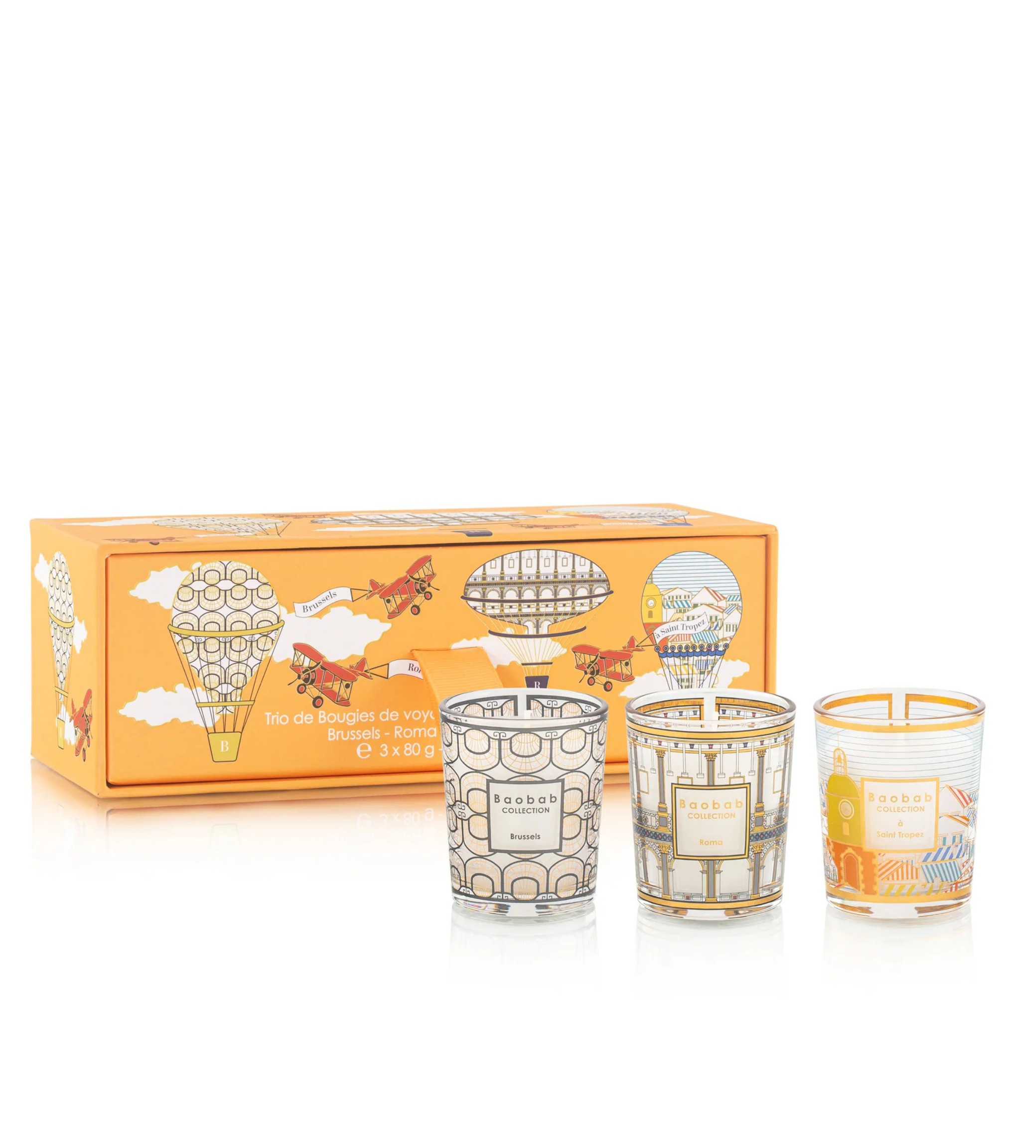 Trio Travel Candles Brussles-Roma-Saint tropez