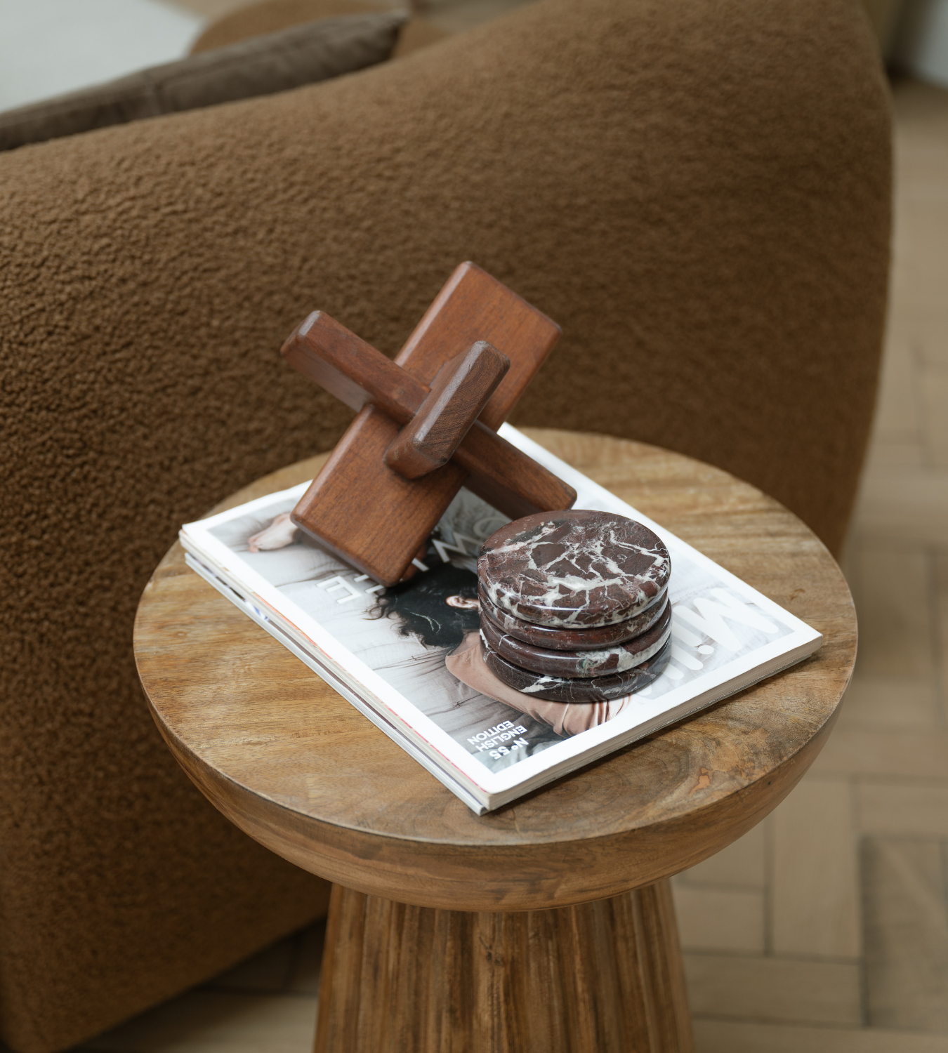 Milo Brown Wood Sculpture