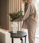 White Ceramic Ribbed Vase