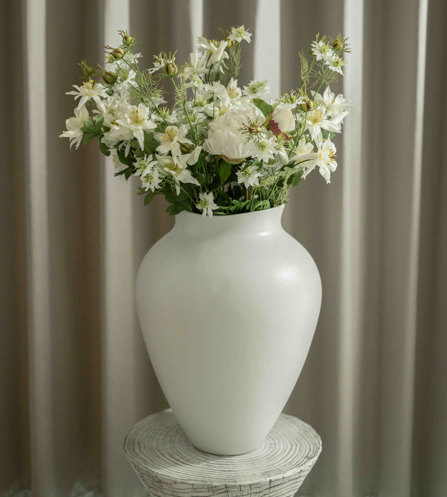 Large White Finish Vase