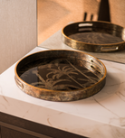 Palm Tree Patterned Bronze/Black Tray