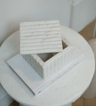 Isla Square White Fluted Marble Box