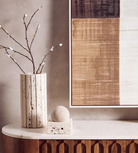 Travertine Ribbed Vase