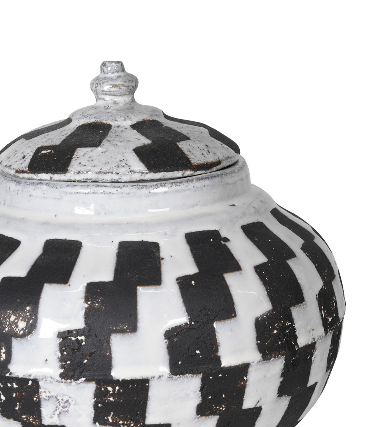 Checker Ceramic Lidded Jar