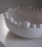 White Ceramic Bobble Edged Bowl