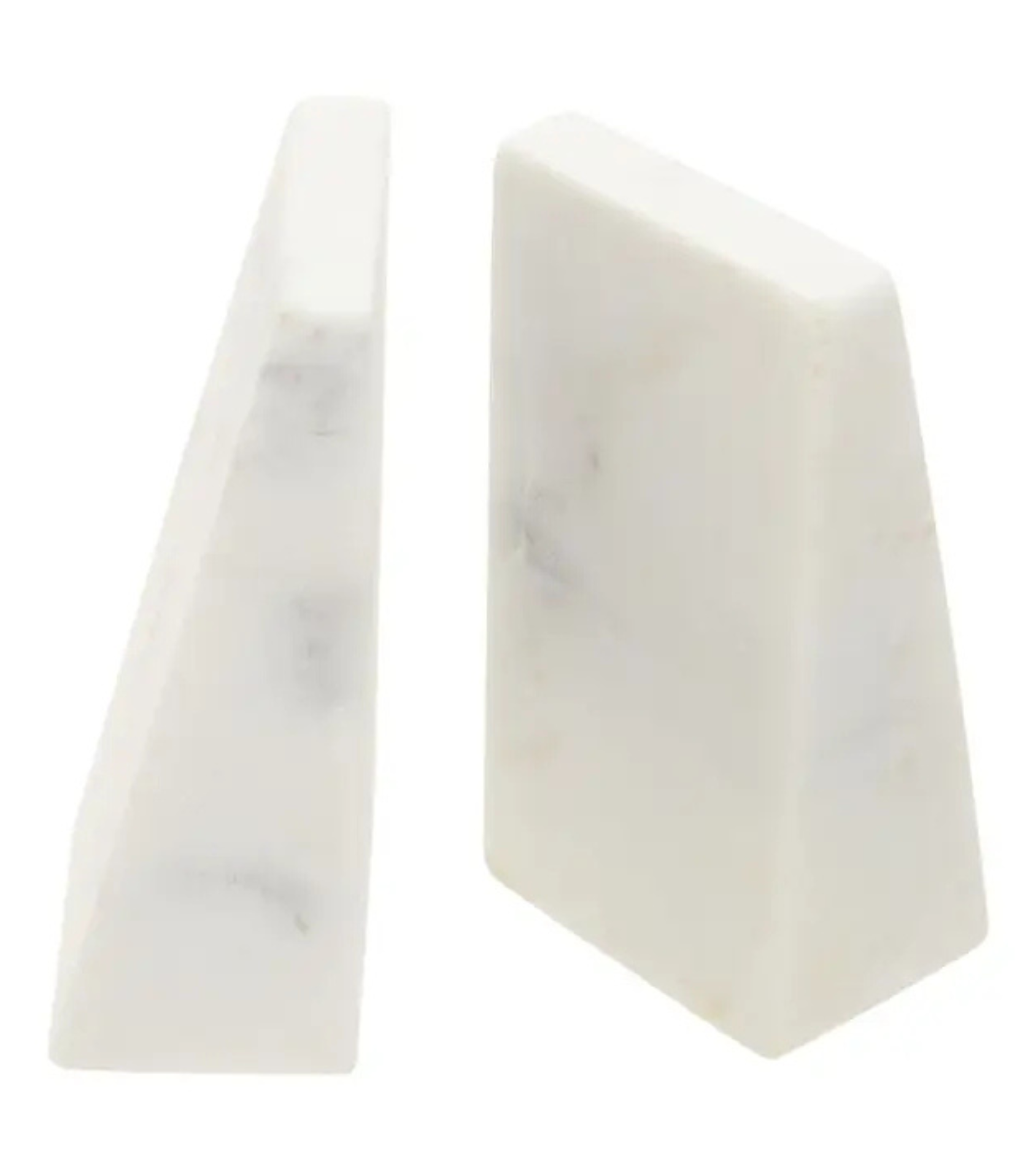 Marris Set Of 2 White Marble Bookends