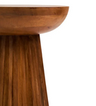 Natural Mango Wood Carved Ridge Side Table
