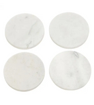 Set of 4 White Marble Round Coasters