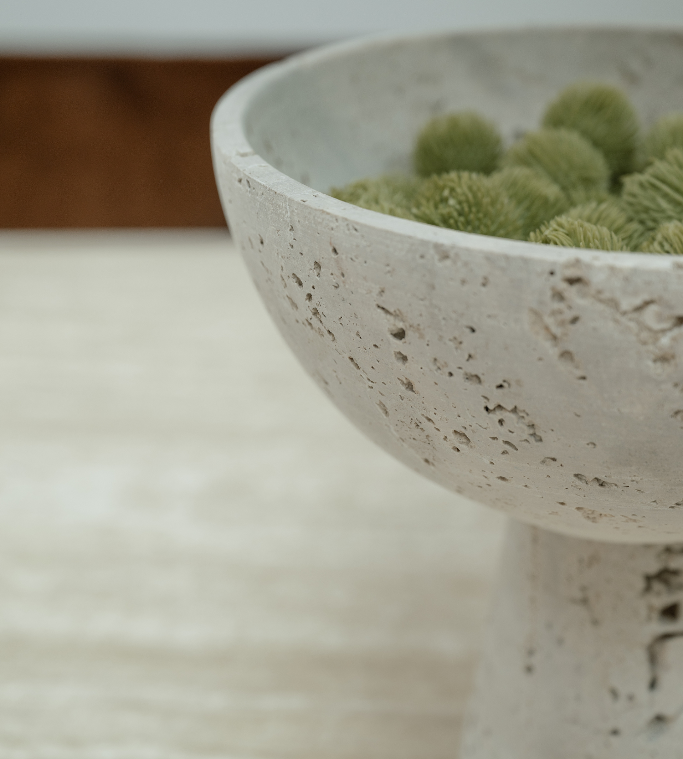 Travertine Pedestal Bowl