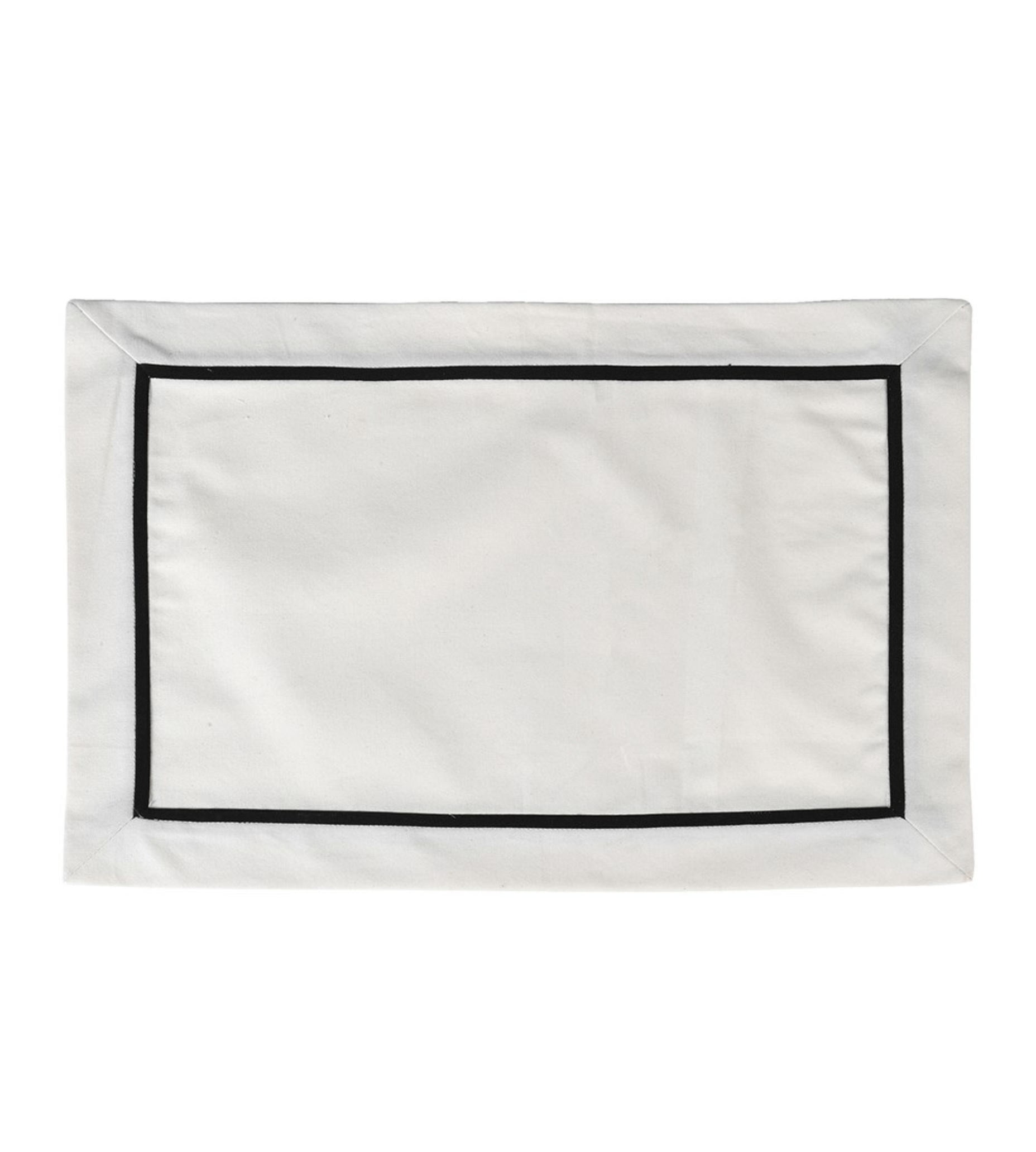 Set of 4 Black Border Cotton Placemats
