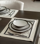 Set of 4 Black Border Cotton Placemats