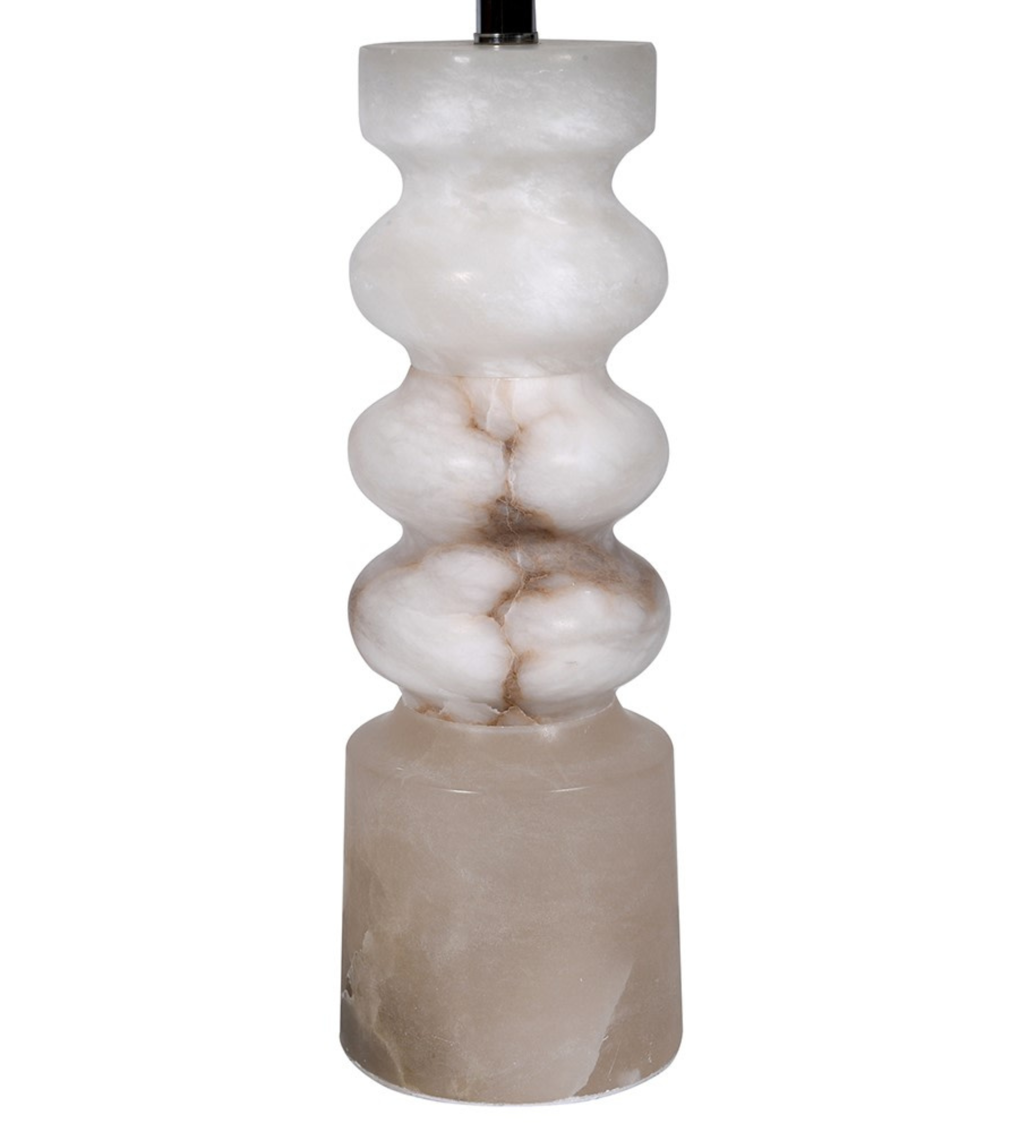 Tall Alabaster Table Lamp with Linen Shade