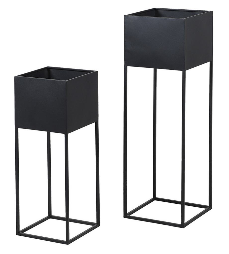 Set of 2 Square Planters On Stands