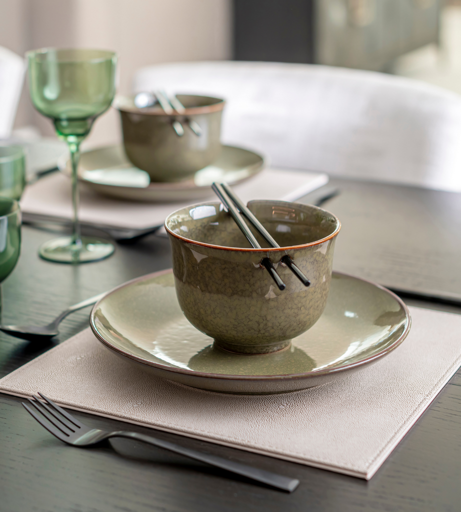 Set of 4 Dakaya Ceramic Noodle Bowls with Chopstick