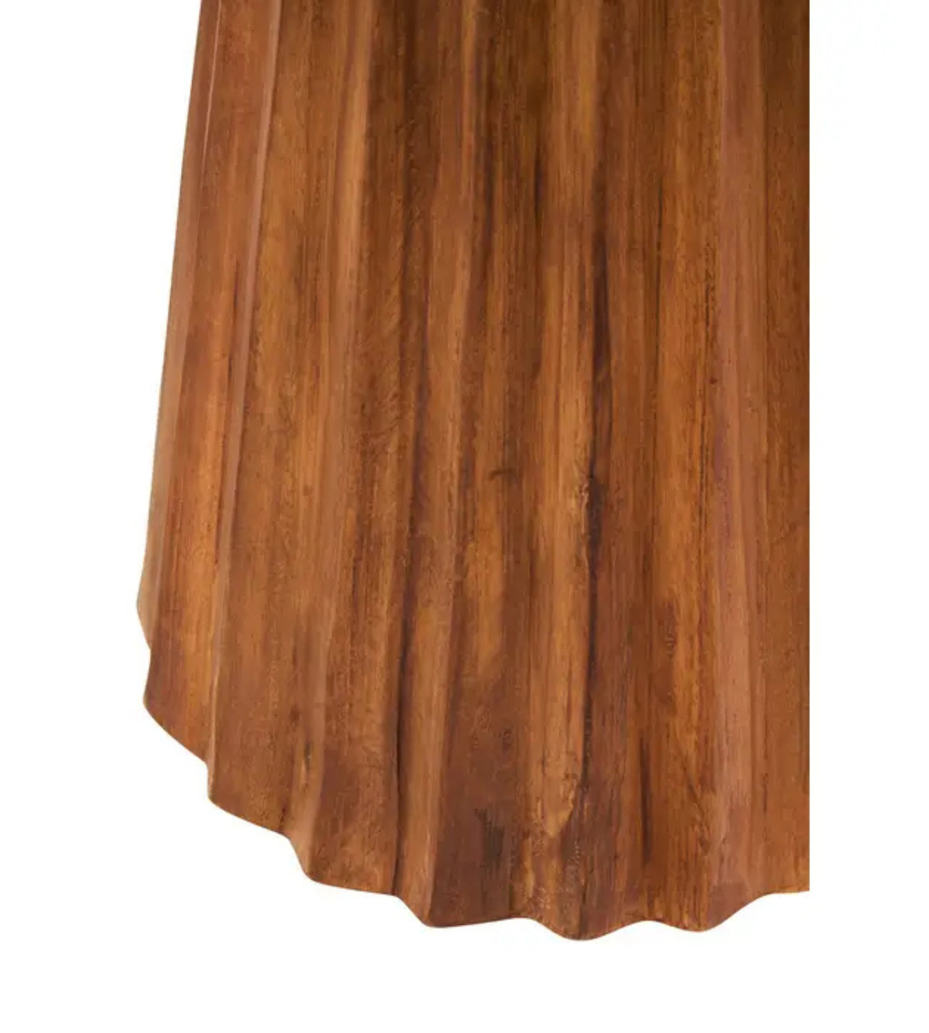 Natural Mango Wood Carved Ridge Side Table