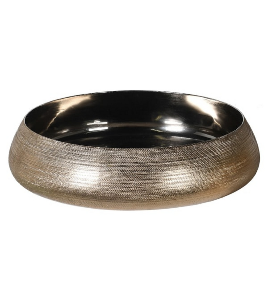 Large Textured Metal Gold Decorative Bowl