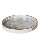 Gold & White Speckled Floral Tray