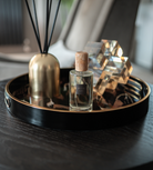 Round Autumnal Dark Feathers Tray