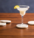 Set of 4 White Marble Round Coasters