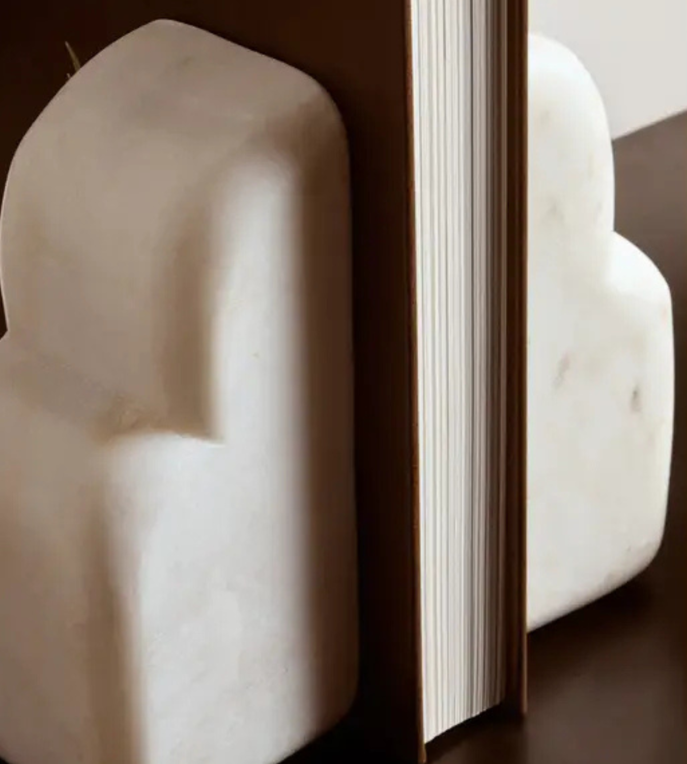 Luna White Marble Bookends – Set of Two
